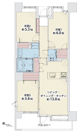 【間取り】 | コスモ六本松シティフォルム☆仲介手数料無料☆