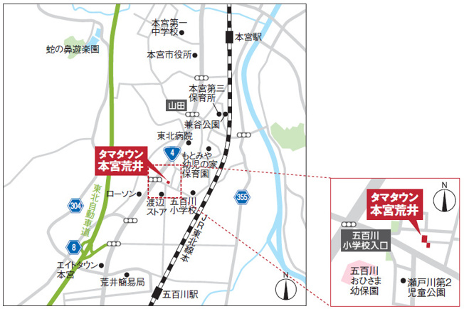 【地図】 | タマタウン本宮荒井　2号棟