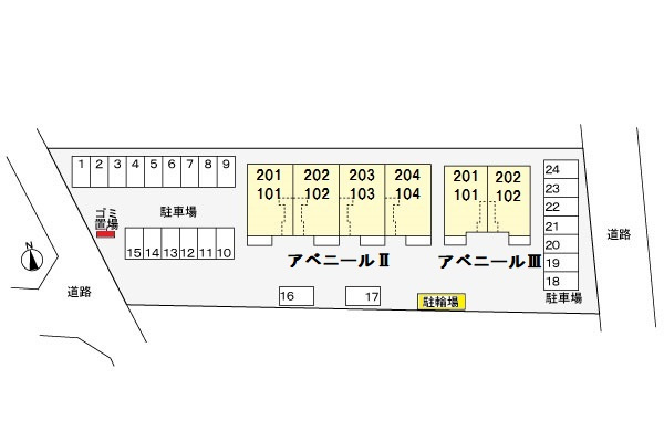 アベニールⅡの区画図