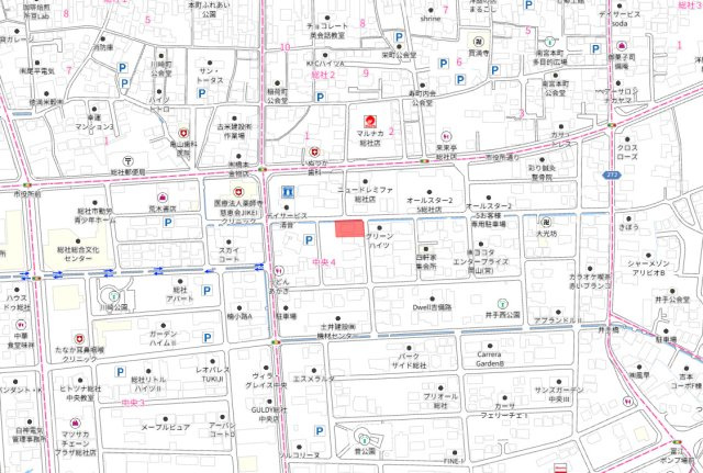 総社市中央４丁目　1区画の地図