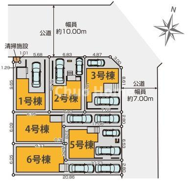 足立区佐野2丁目新築分譲住宅の区画図|区画図