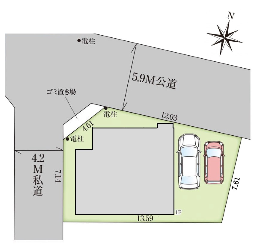 [新築住宅] 熊谷市佐谷田 全1棟の区画図