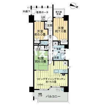 ライオンズ新神戸山の手レジデンスの間取り