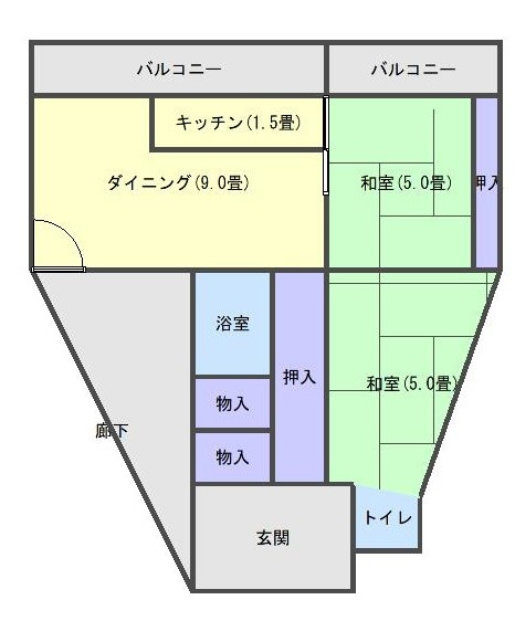 呉市天応南町の賃貸マンションの間取り