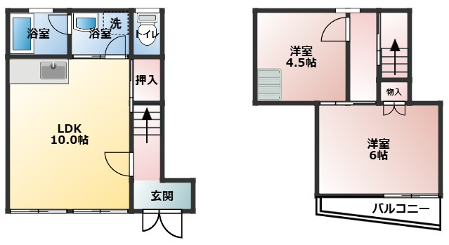 文里ハイツの間取り