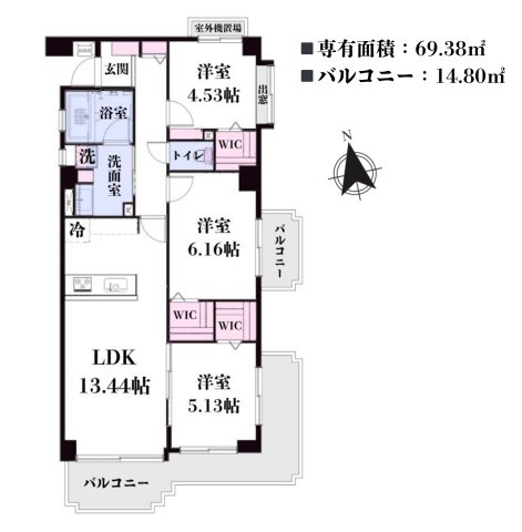 パルロイヤル等々力の間取り