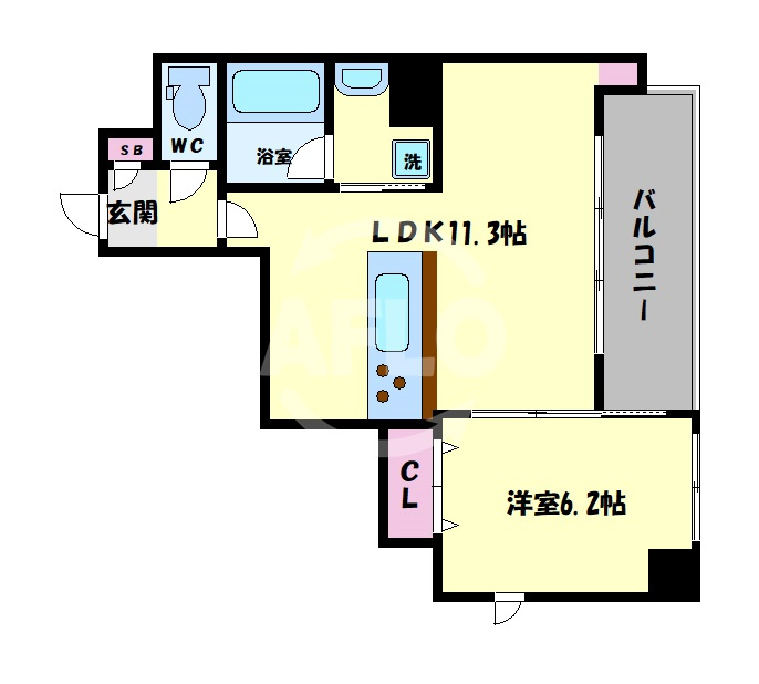 ルリーフ真法院　五条小学校区の間取り|ルリーフ真法院　間取り