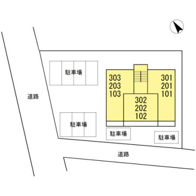 【区画図】 | ライジングサンⅢ | 【ライジングサンⅢ】駐車場配置図
