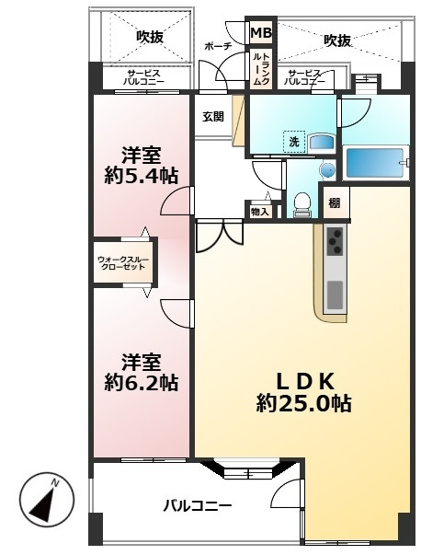 【間取り】 | アダージュ薬院壱番館