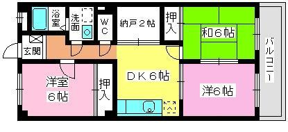 サンヒルズ千早の間取り