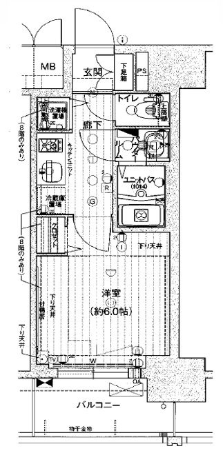 名古屋市中区錦３丁目の賃貸マンションの間取り