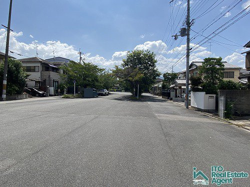 松ケ崎桜木町 建築条件無し 土地の前面道路含む現地写真