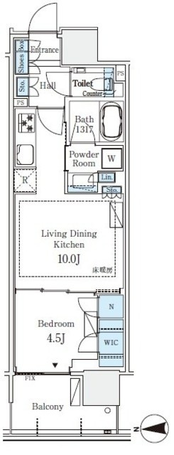 グランドシティタワー月島の間取り