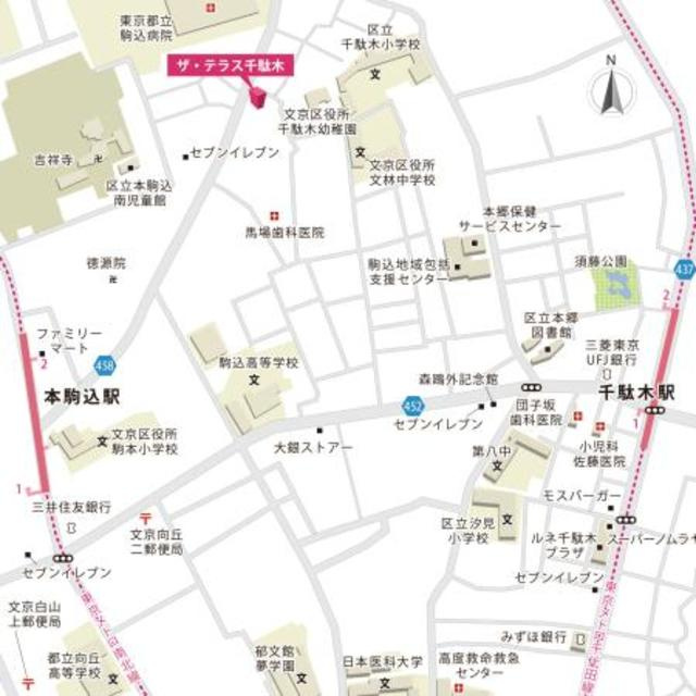 ザ・テラス千駄木の地図