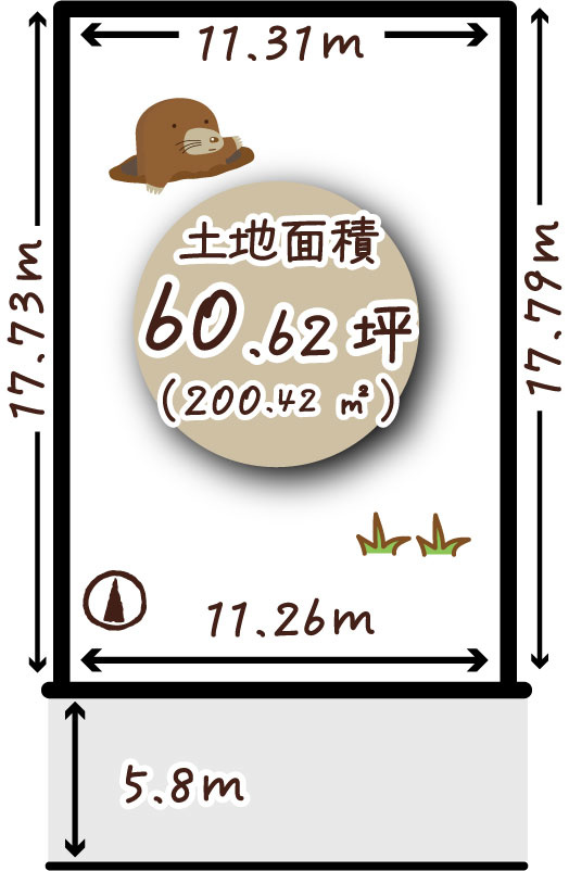 寺戸町二ノ坪　条件無し土地の区画図