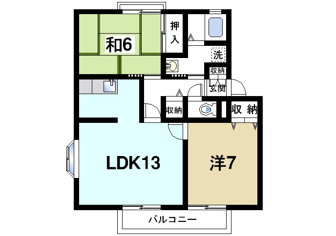 サンビレッジ学園前東坂　G棟の間取り