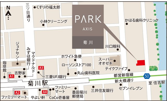 パークアクシス菊川の地図