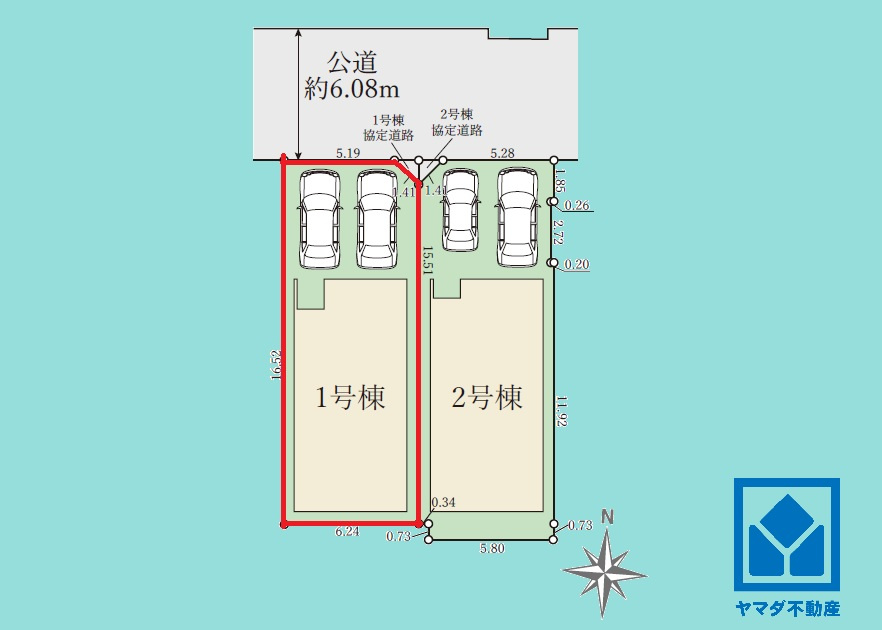 尼崎市西難波町２期の区画図|テラシエ尼崎市西難波町2期、新築分譲戸建全2棟の1号棟です。区画それぞれ間取りが違うので、ライフスタイルに合わせてご検討ください。