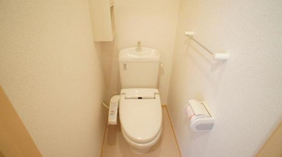 落ち着いた色調のトイレです