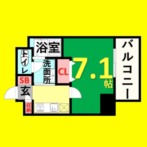 リアライズ代官町　名古屋市賃貸　仲介手数料無料の間取り