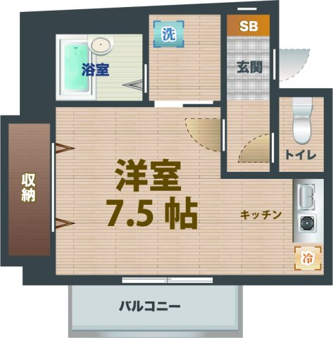 【間取り】 | ピエルビラージュ | 1Rのお部屋です。