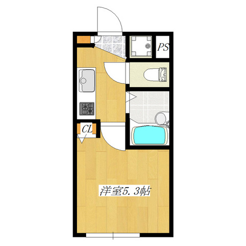 ヴィブレ飛鳥の間取り|バストイレ別のきれいなお部屋！