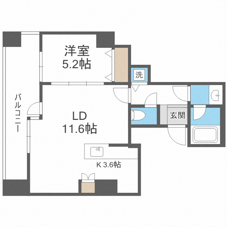 クロスレジデンス大阪新町の間取り