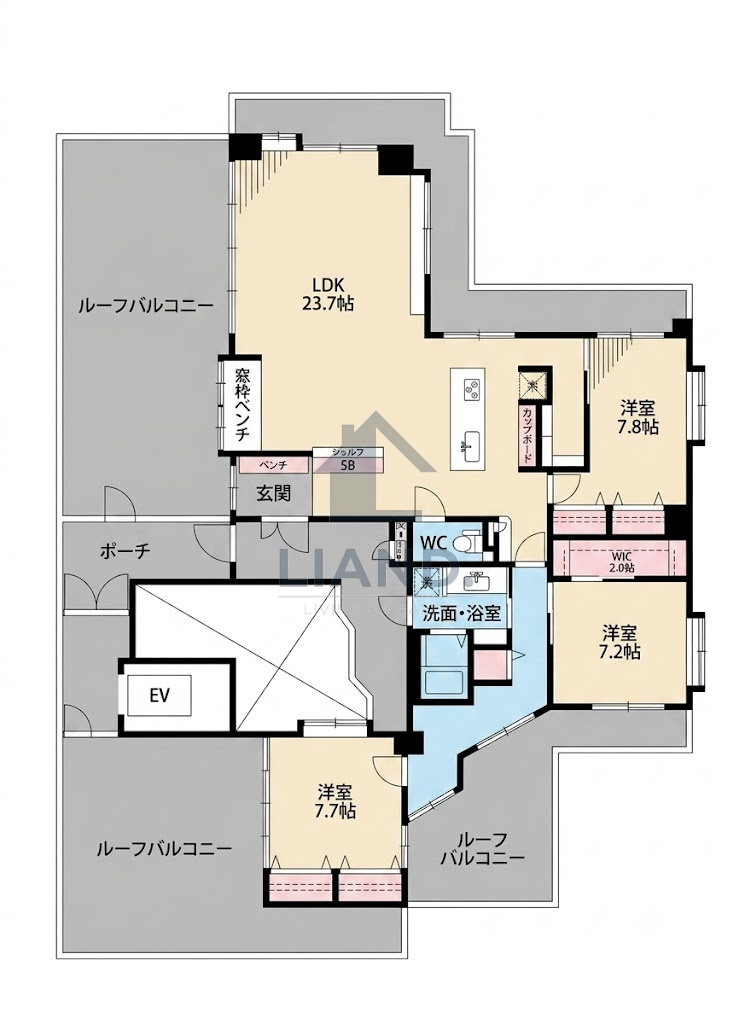 センターパーク大濠　南当仁小学校区の間取り|センターパーク大濠