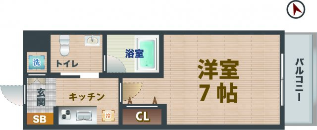 【間取り】 | ドゥーエ阿佐ヶ谷 | 1Kのお部屋。