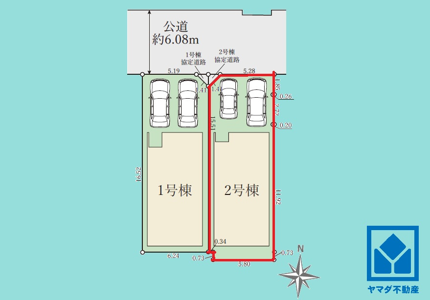 尼崎市西難波町２期の区画図|テラシエ尼崎市西難波町2期、新築分譲戸建全2棟の2号棟です。区画それぞれ間取りが違うので、ライフスタイルに合わせてご検討ください。