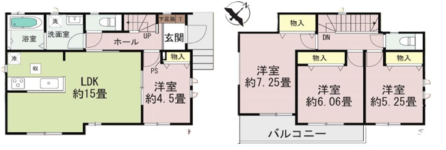 【間取り】 | 川越市砂　新築一戸建住宅　全１棟　（ふじみ野店） | 全室南向き！陽当り良好の4LDK住宅です。教育施設やスーパーなどが近く子育てしやすい住環境です。