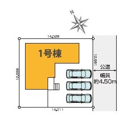 川越市広谷新町新築戸建　の区画図