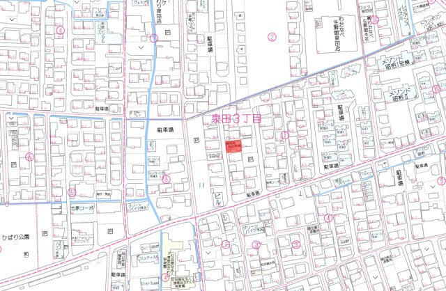 南区泉田3丁目　1区画の地図