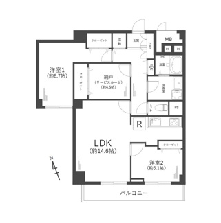 【間取り】 | 新規内装リフォーム済みの２SLDK