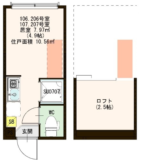 ハーモニーテラス仲宿Ⅲの間取り