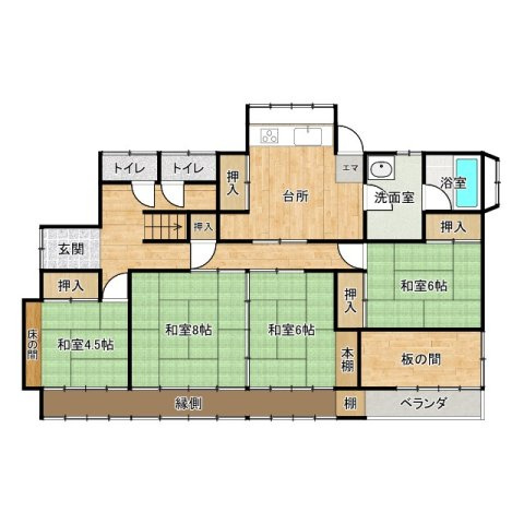 三春町上舞木　中古戸建の間取り