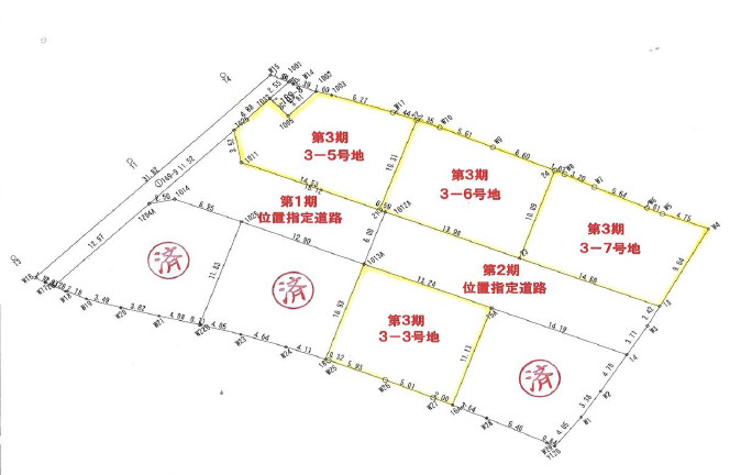 加古川市加古川町友沢3期（全4）土地3号地の土地図|3-3号地　敷地約44坪です