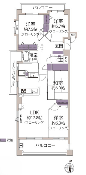 【間取り】 | アーサー室見サウスステージ☆仲介手数料無料☆