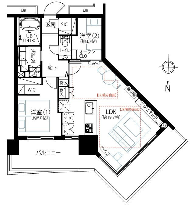 アーバンドックパークシティ豊洲タワーA棟の間取り|29階部分・角部屋につきまして日当たり・通風・眺望良好。新規リノベーション施工が完了いたしましたのでいつでも内覧が可能です。安心のアフターサービス保証付きですのでご購入後も安心して暮らせます。