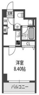 大阪市中央区今橋１丁目の賃貸マンションの間取り