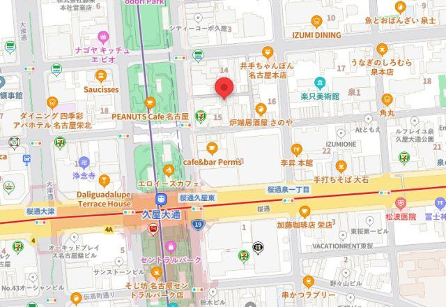 ゴールドビル久屋大通の地図