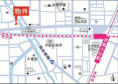 【地図】 | カスタリア武蔵小杉