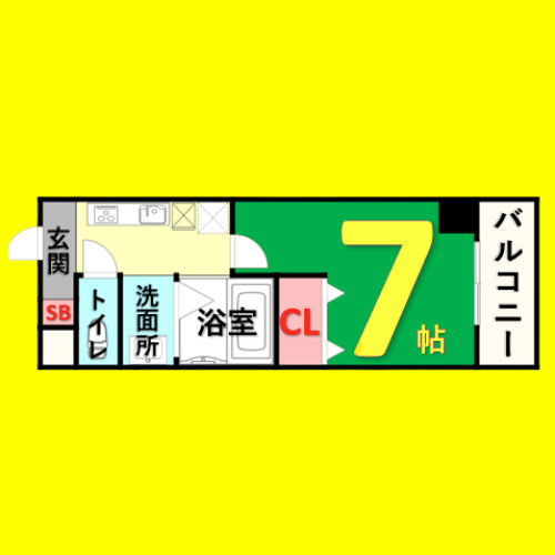 ステージア黄金　名古屋市賃貸　仲介手数料無料の間取り