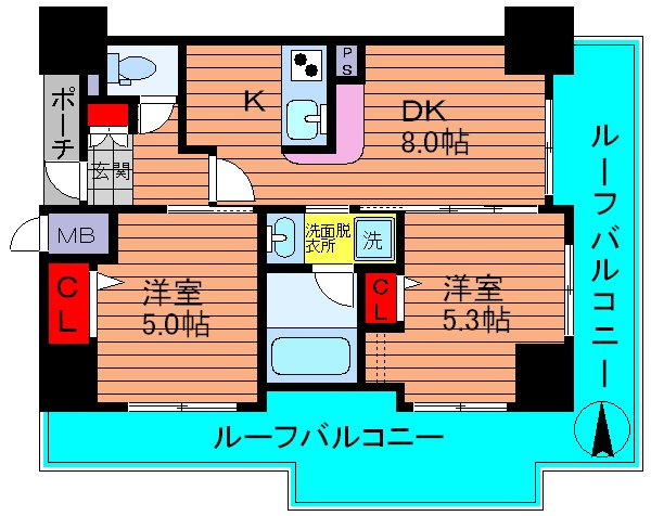 エステムプラザ難波ＷＥＳＴリバークロスの間取り|現状有姿