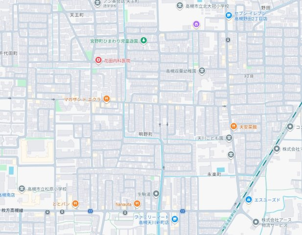高槻市明野町　第2期　新築一戸建ての地図