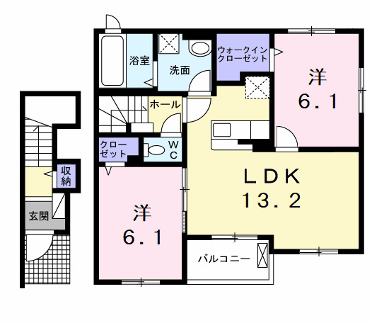 K’sヴィレッジ平井Bの間取り