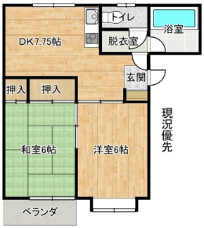 【間取り】 | ハイムてんもりⅢ　B棟