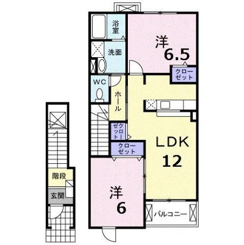 【間取り】 | フィオーレＷＡＫＯ　Ｈ．Ｓ