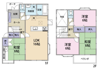 【間取り】 | 廿日市市永原　戸建 | 4LDK　ファミリー向けの間取り