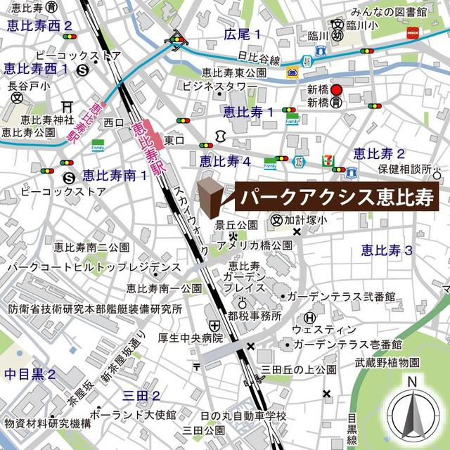 パークアクシス恵比寿の地図